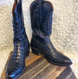 Lucchese Classics Black Nile Hornback BOOTS 9.5